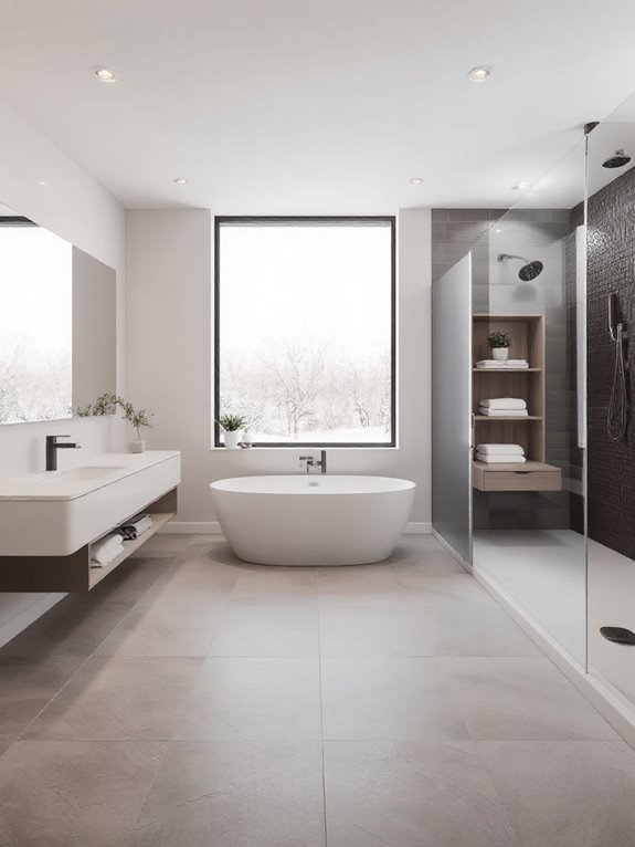 stylish low maintenance bathroom tiles