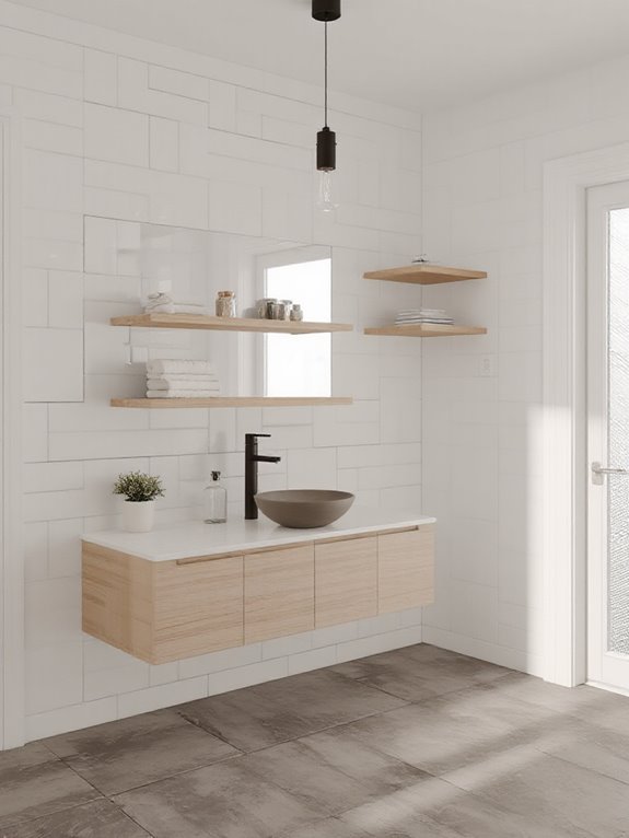 stylish minimalist floating shelves