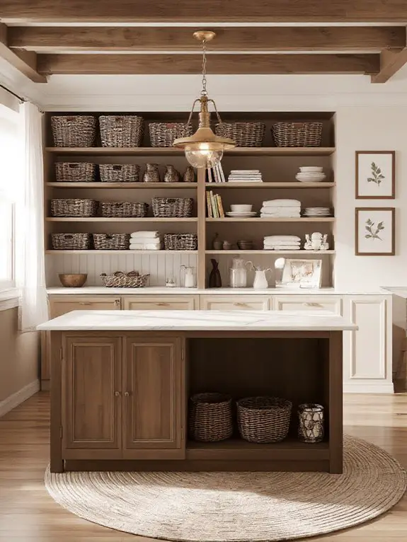 stylish wicker kitchen storage