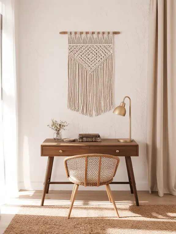 textured home office decor