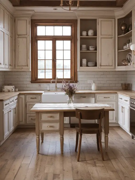 timeless distressed wood cabinets