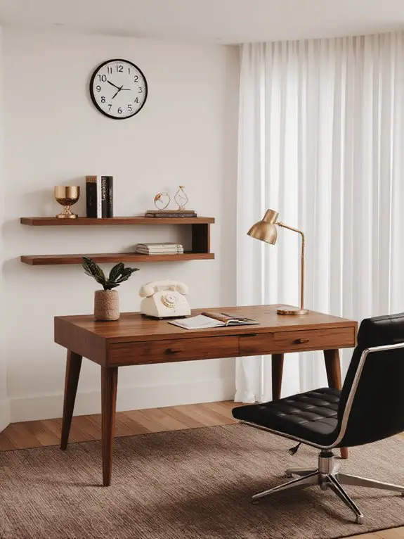 timeless mid century modern workspace