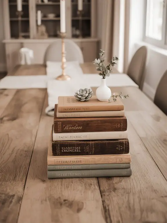 vintage books and succulents
