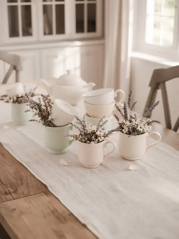 vintage cups wildflower charm