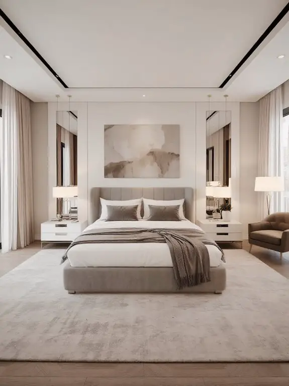 bed facing door diagonally
