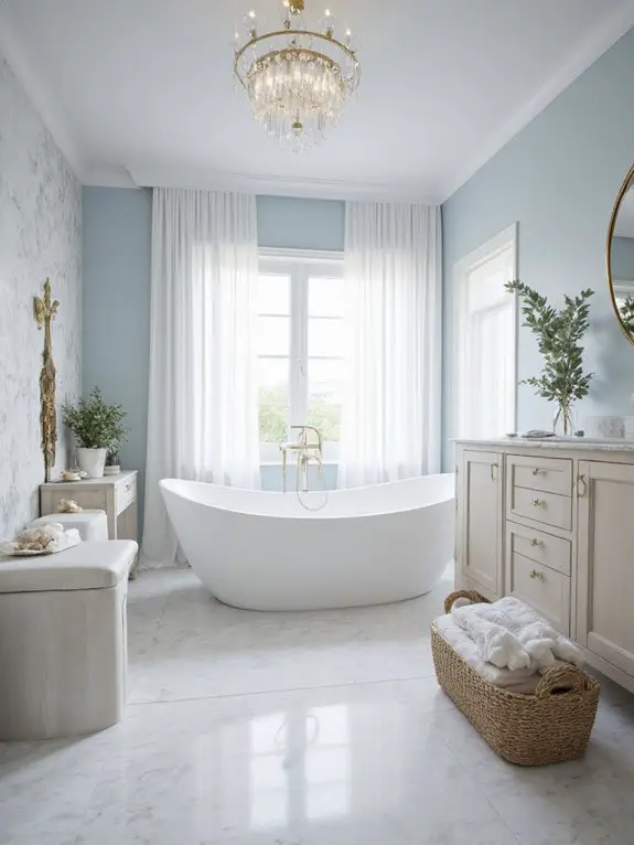 blue bathroom coastal theme