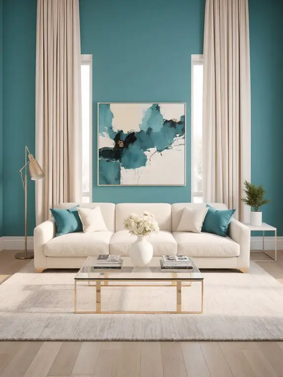 bold cream teal contrast