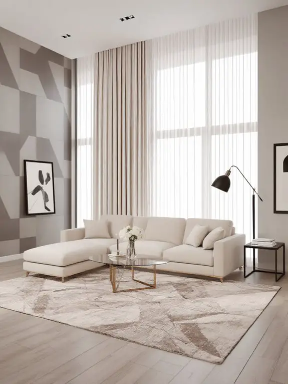 bold geometric cream walls