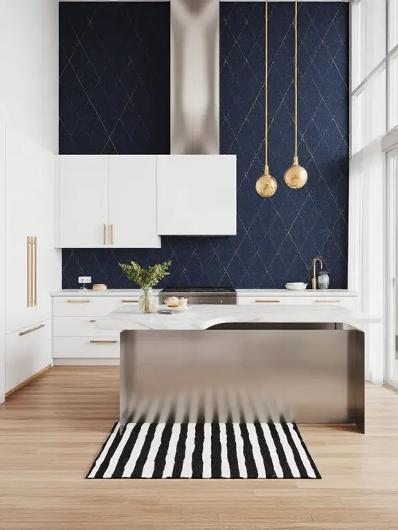 bold wallpaper kitchen accents