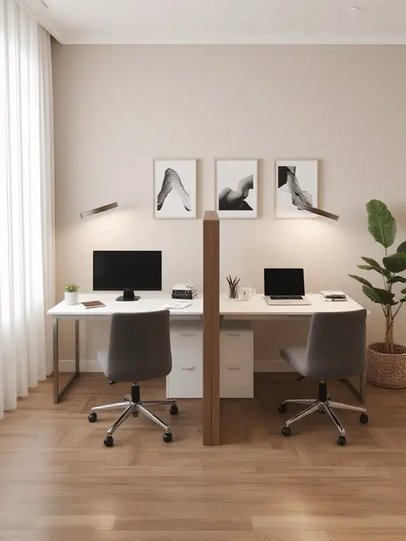 central divider shared desk