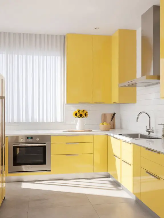 cheerful sunlit kitchen accents