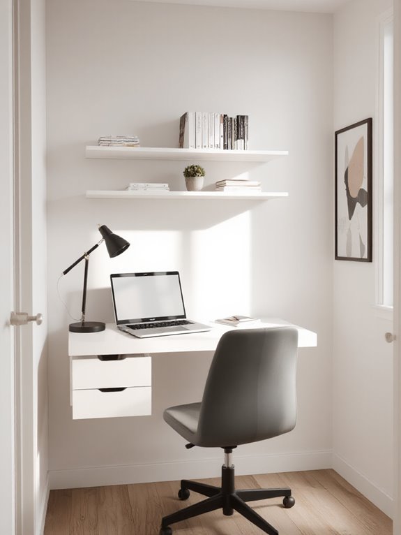 closet turned functional office