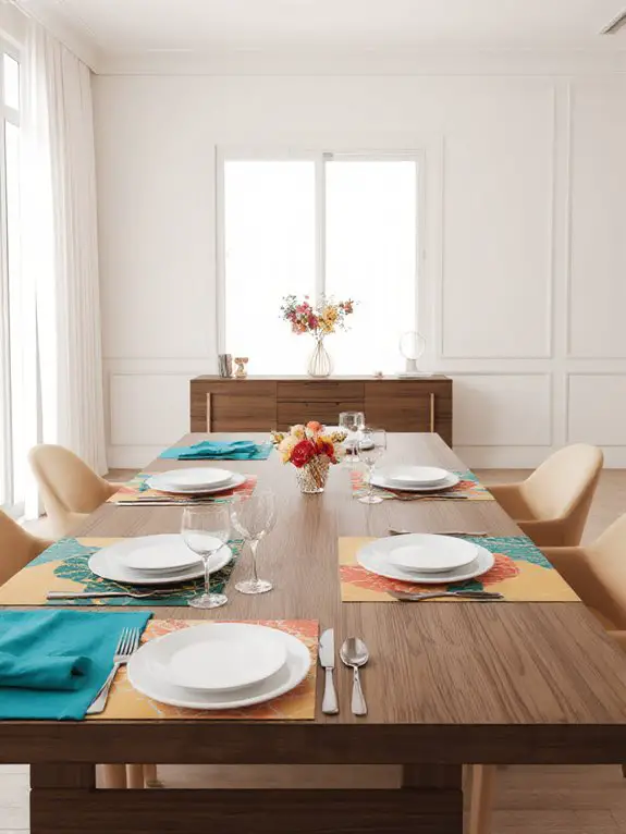 colorful seasonal dining linens