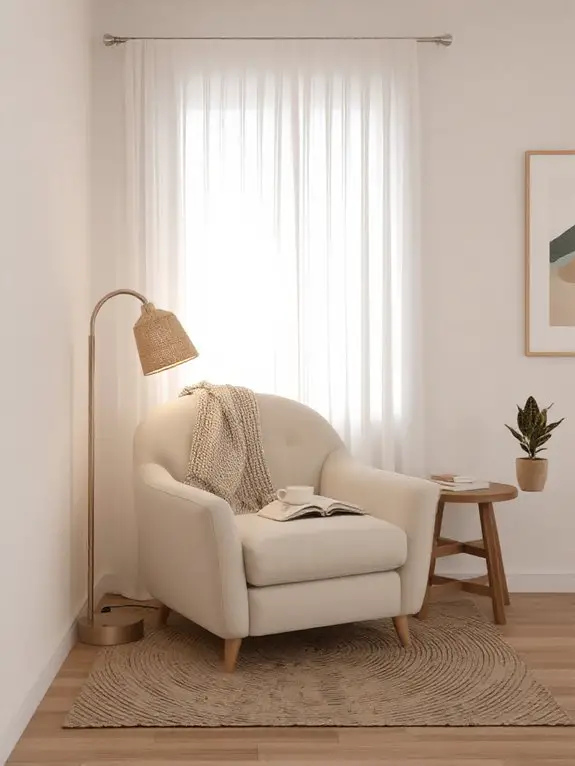 comfortable reading corner setup