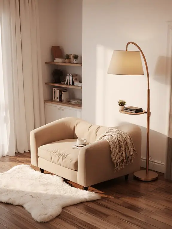 comfy window lit reading corner
