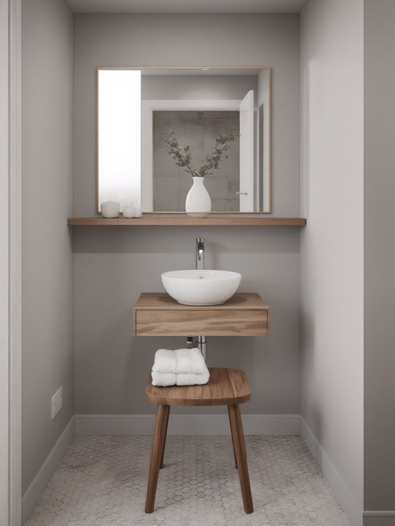compact functional bathroom bench