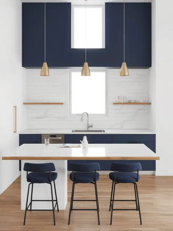 contrasting cabinetry materials