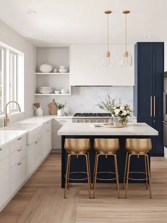 contrasting kitchen elegance
