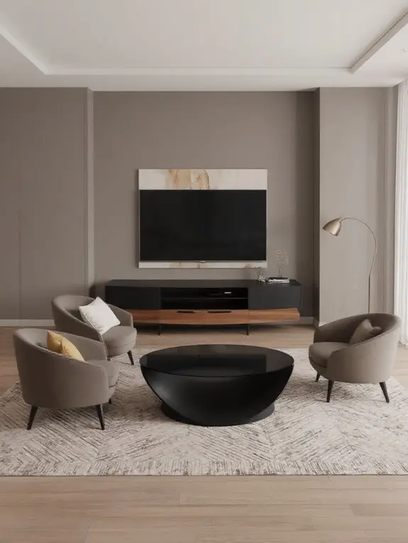 curved contemporary living elegance