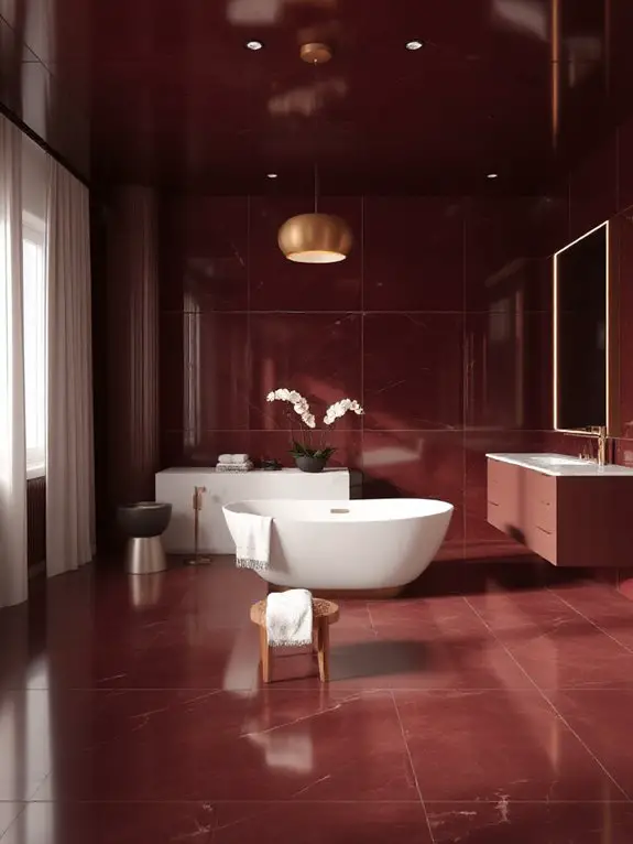deep burgundy tile elegance