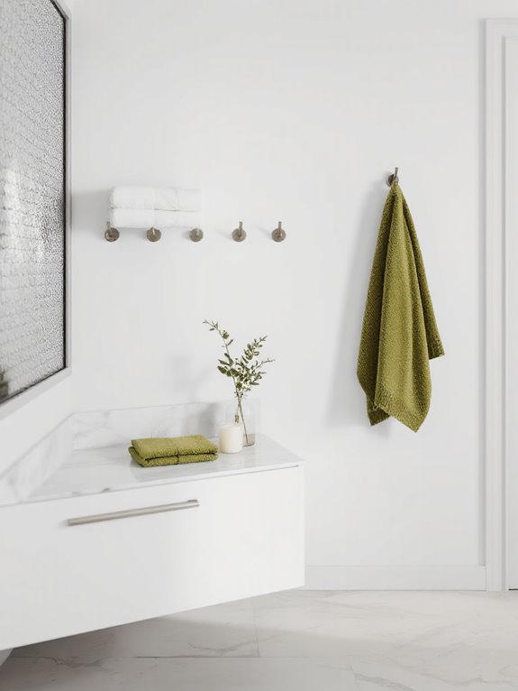 earthy functional towel organization