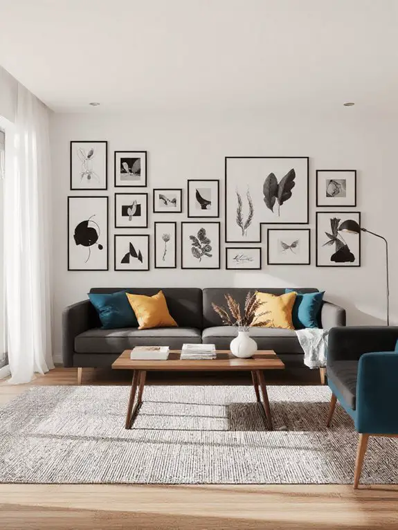 eclectic personalized art display