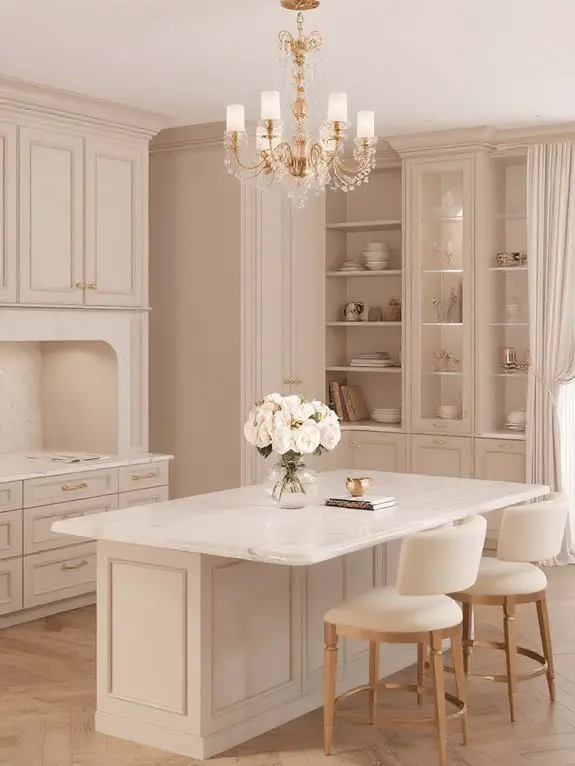 elegant beige gold accents
