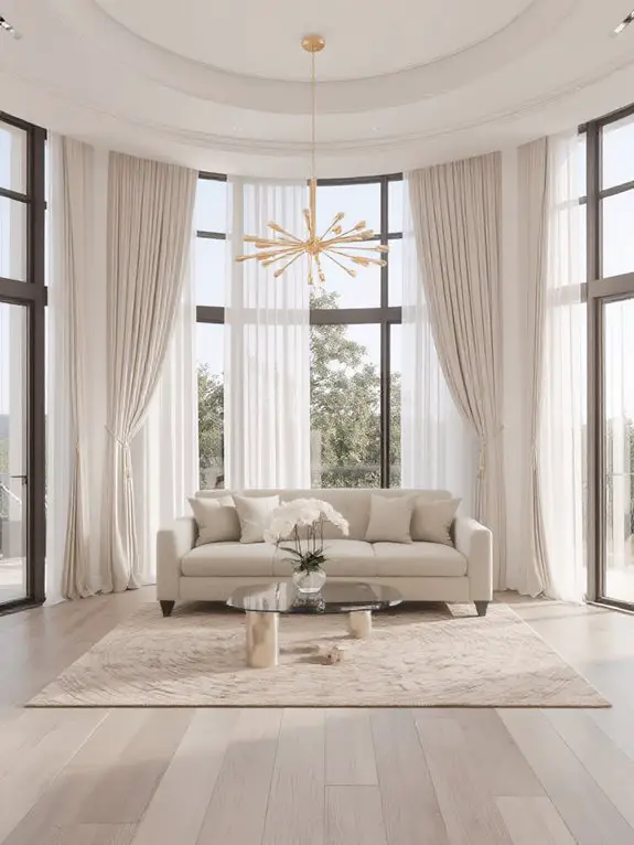 elegant curved window treatments