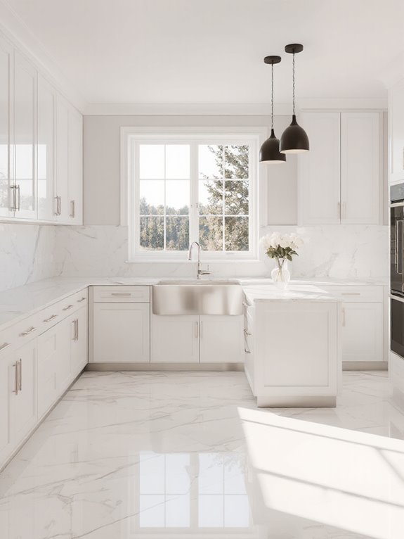 elegant functional marble kitchen