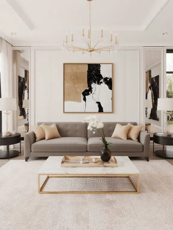 elegant marble accents shine