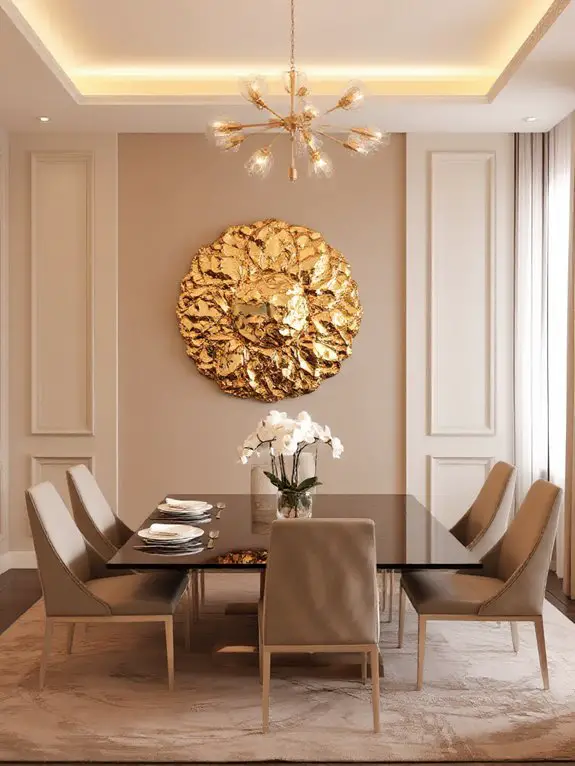 elegant metallic dining accents