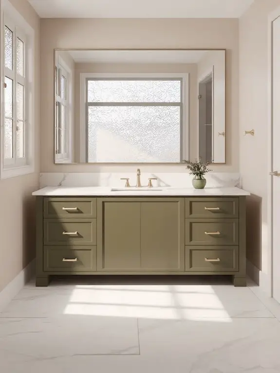 elegant olive marble vanity