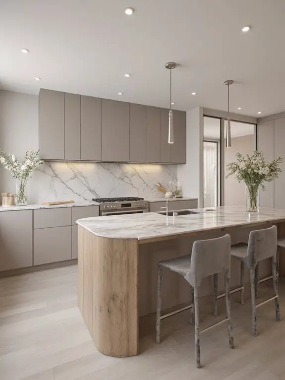 elegant taupe kitchen aesthetics