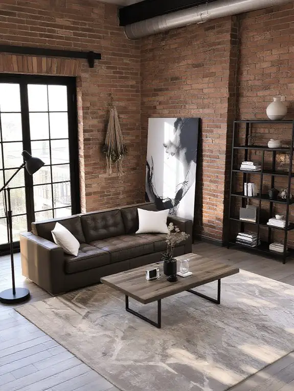 exposed brick metal accents
