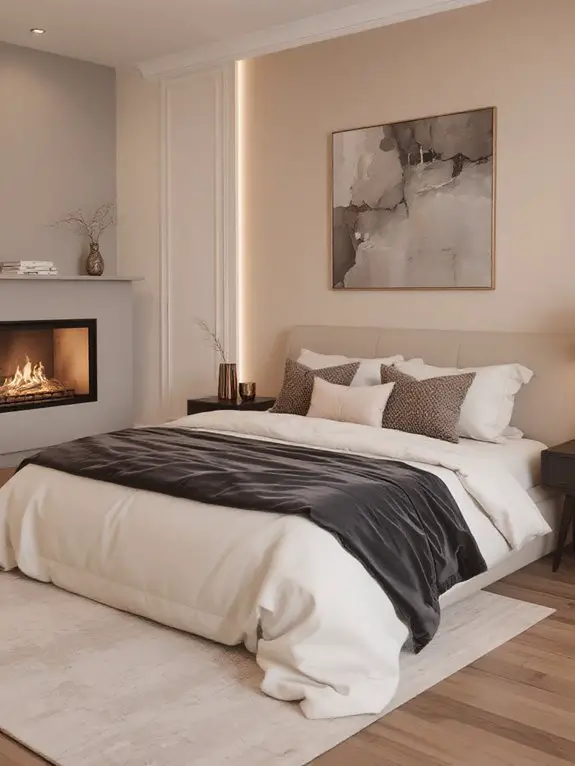 fireplace enhances bedroom warmth