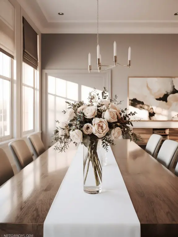 floral natural dining decor