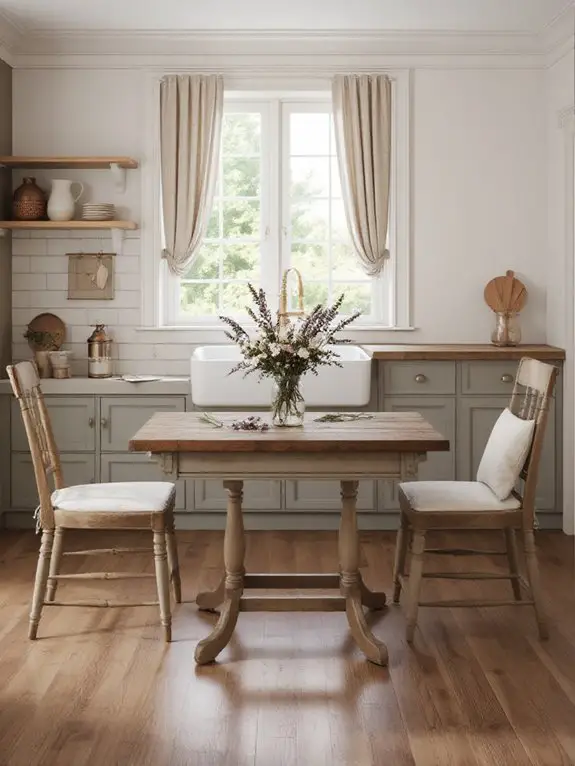 flowers enhance farmhouse kitchens