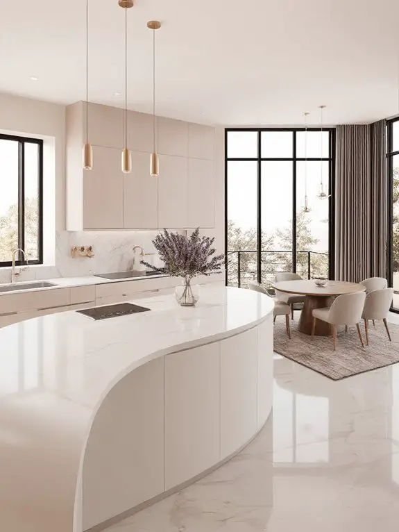 fluid sophisticated kitchen islands