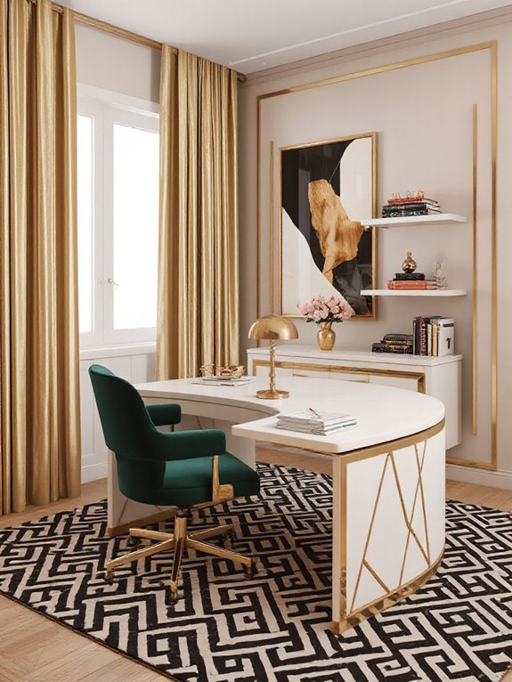 geometric glamorous workspace design