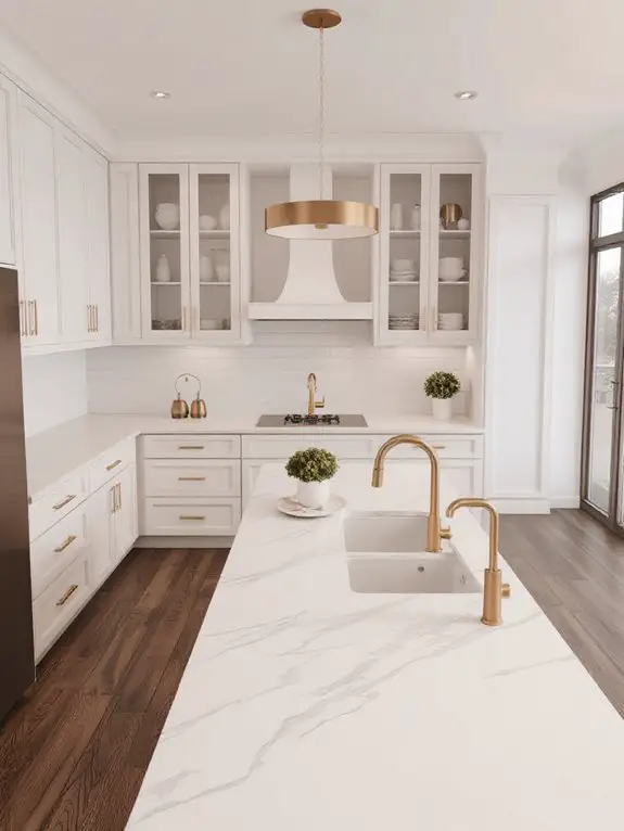 gold accent kitchen design