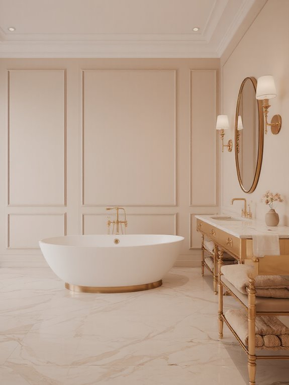 gold fixtures enhance elegance