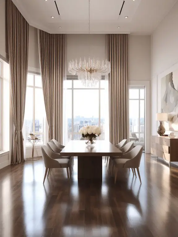 high hanging elegant curtains