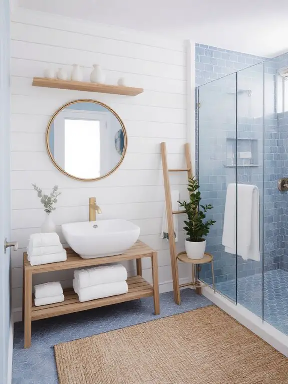 horizontal blue shiplap walls