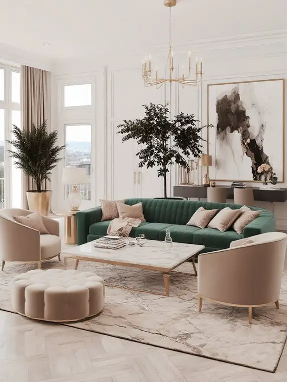 jewel toned velvet sofas