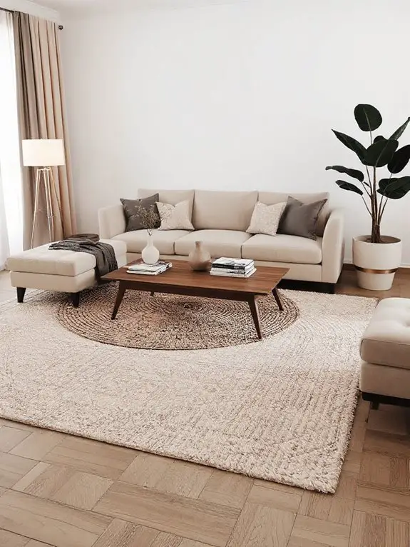 layer rugs strategically