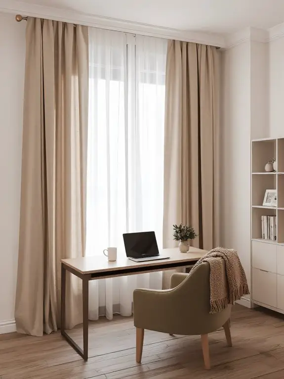 light neutral adjustable curtains
