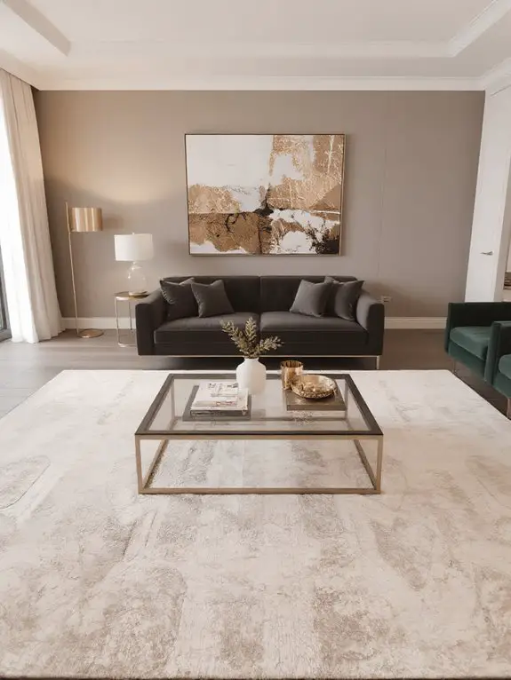 luxurious layered rug design