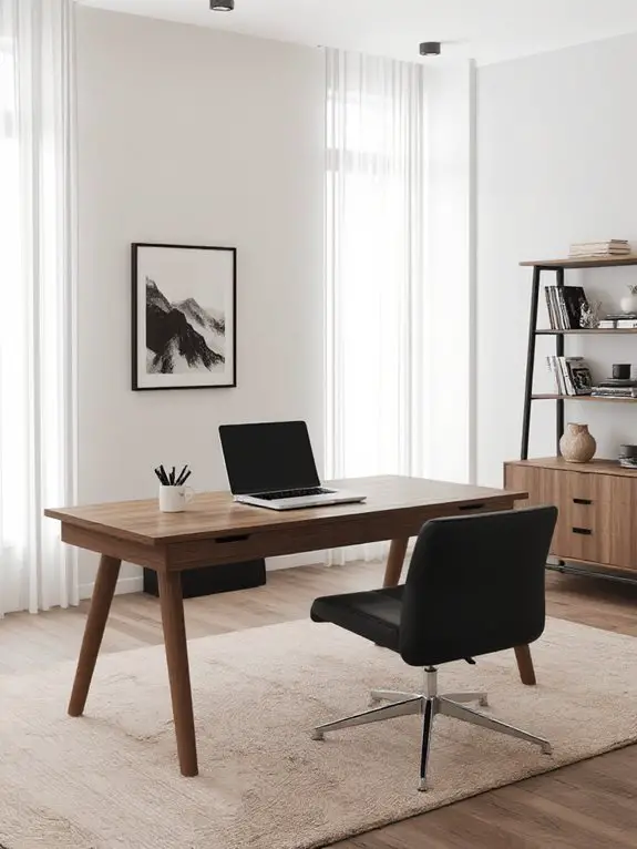 minimal natural light workspace