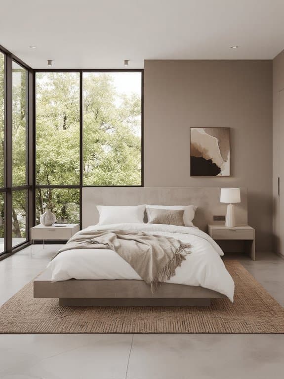 modern concrete bedroom elements