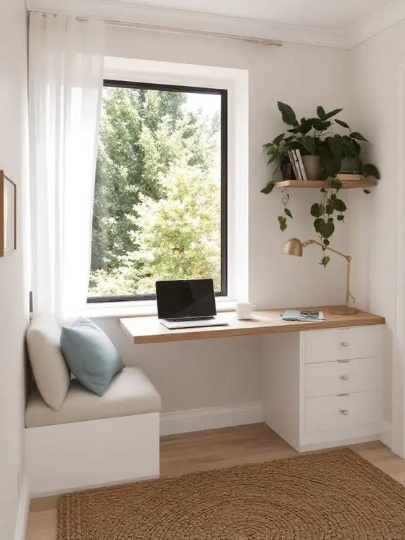 natural light workspace corner